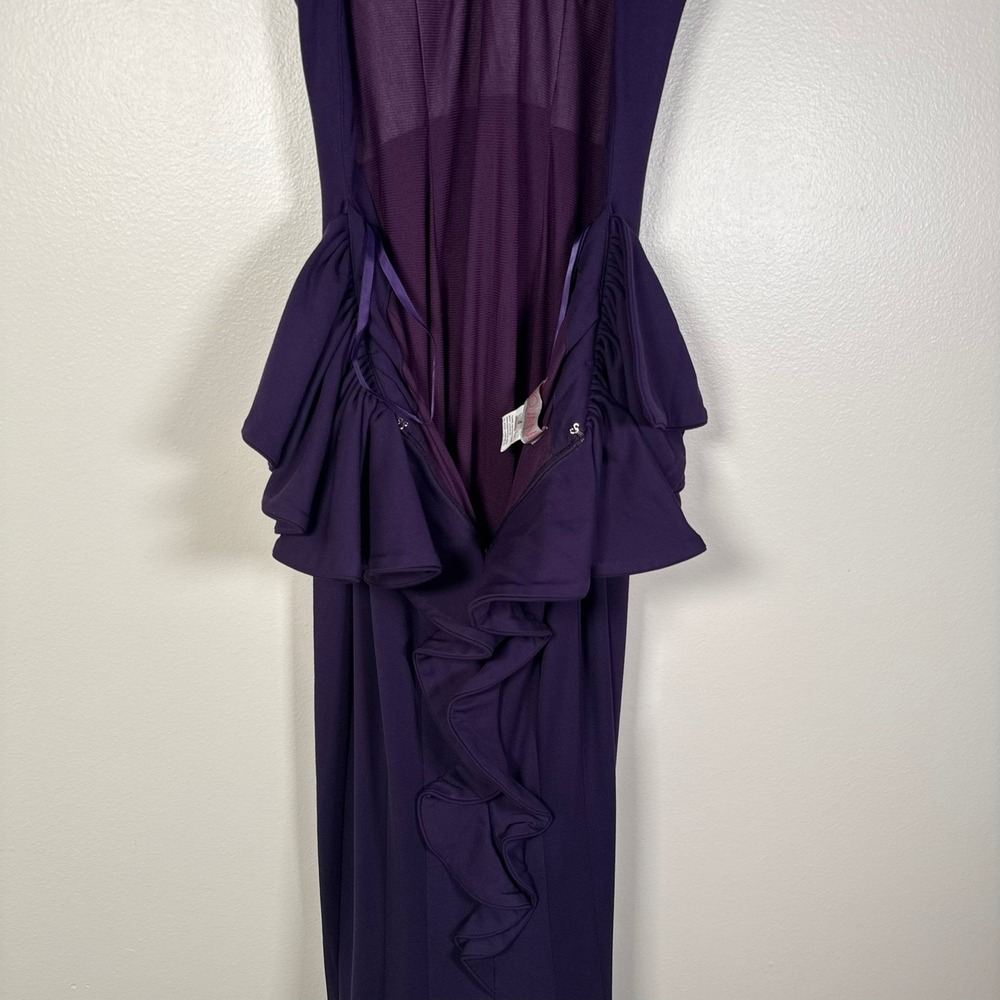 Jovani Gown Women 4 Purple Open Back Halter Neck Formal Dress Style 37592 - Picture 6 of 16